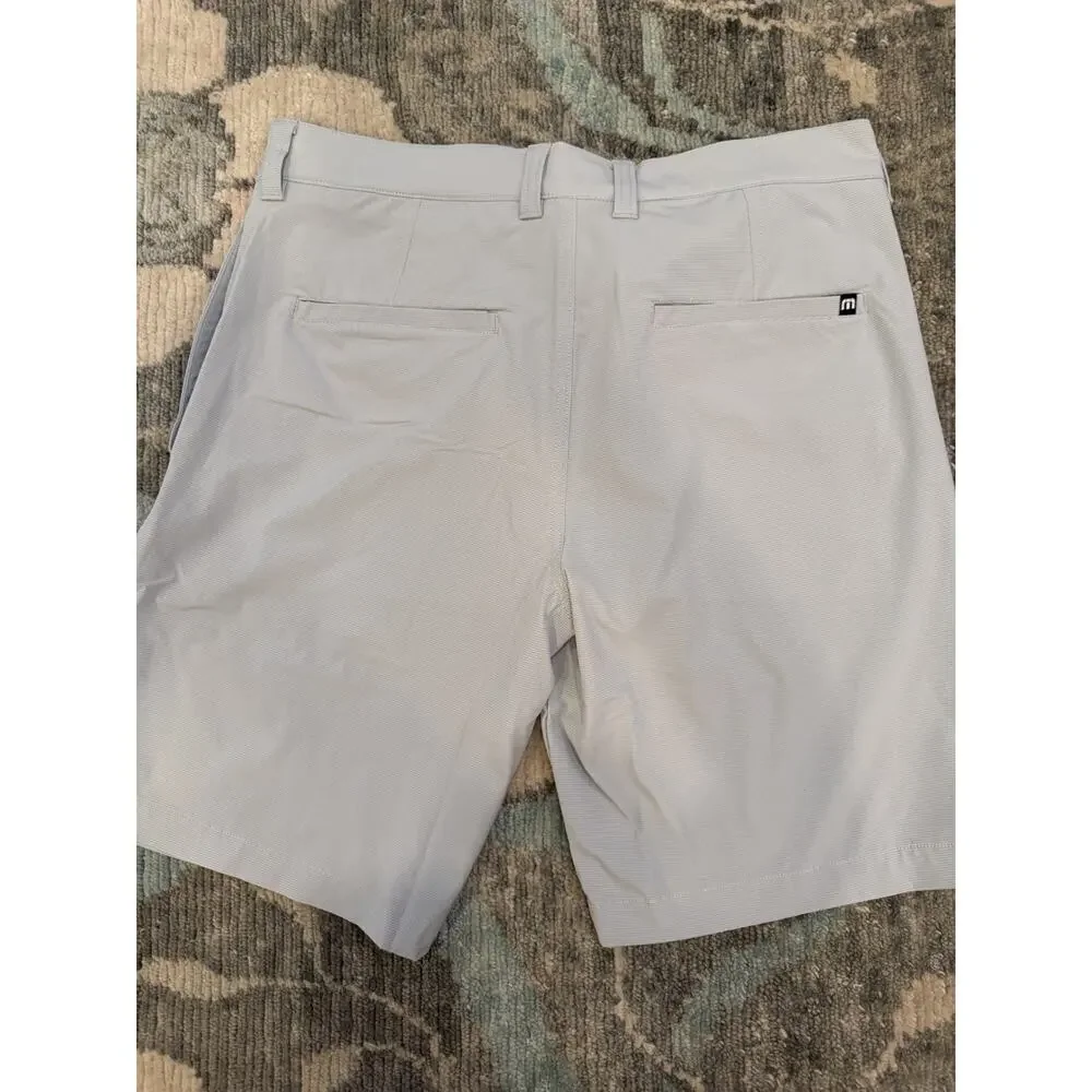 Travis Mathew Lifestyle Performance Carlsbad Shorts Light Grey Sz 32 NWT $98